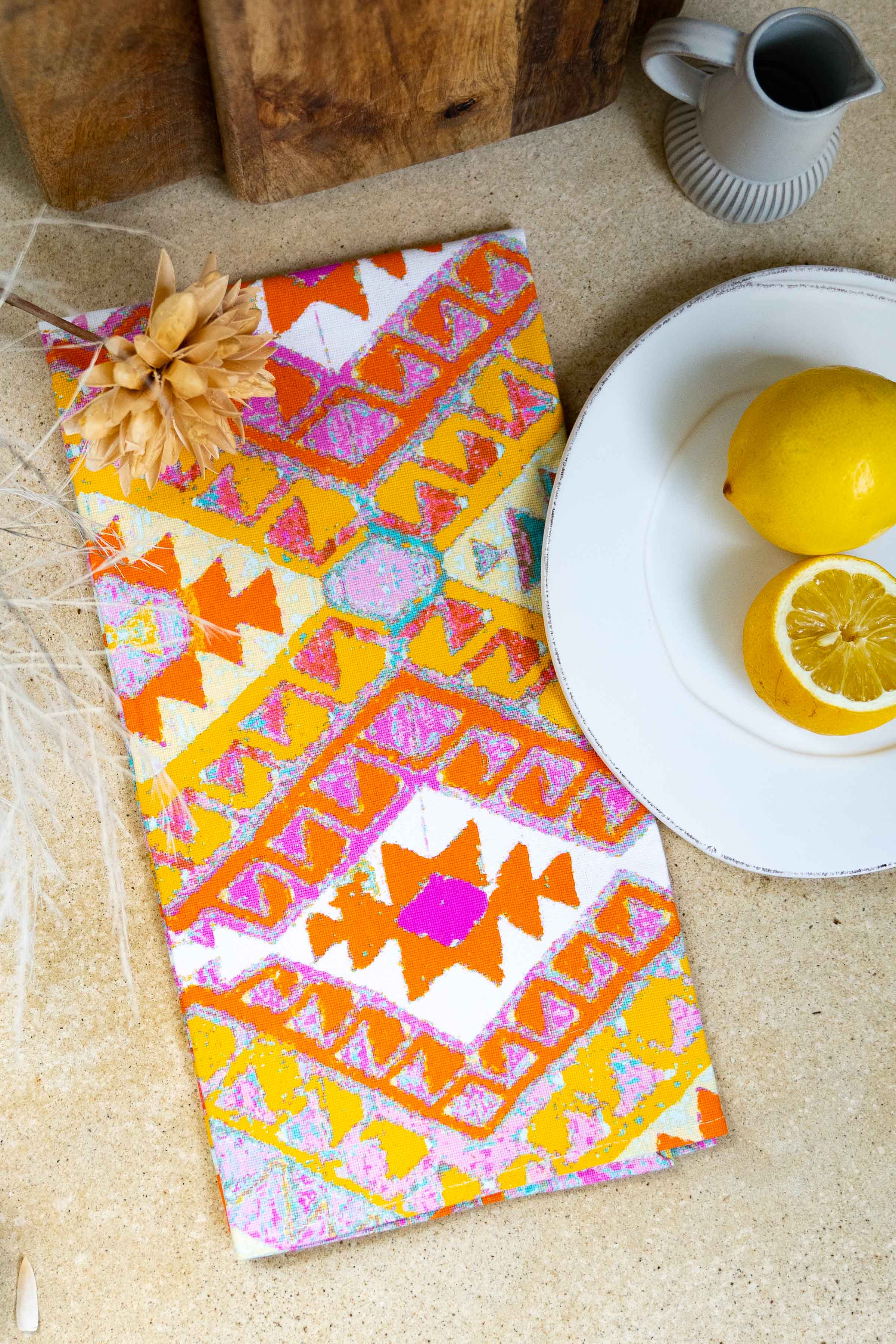 Tea Towel - Kelim Orange