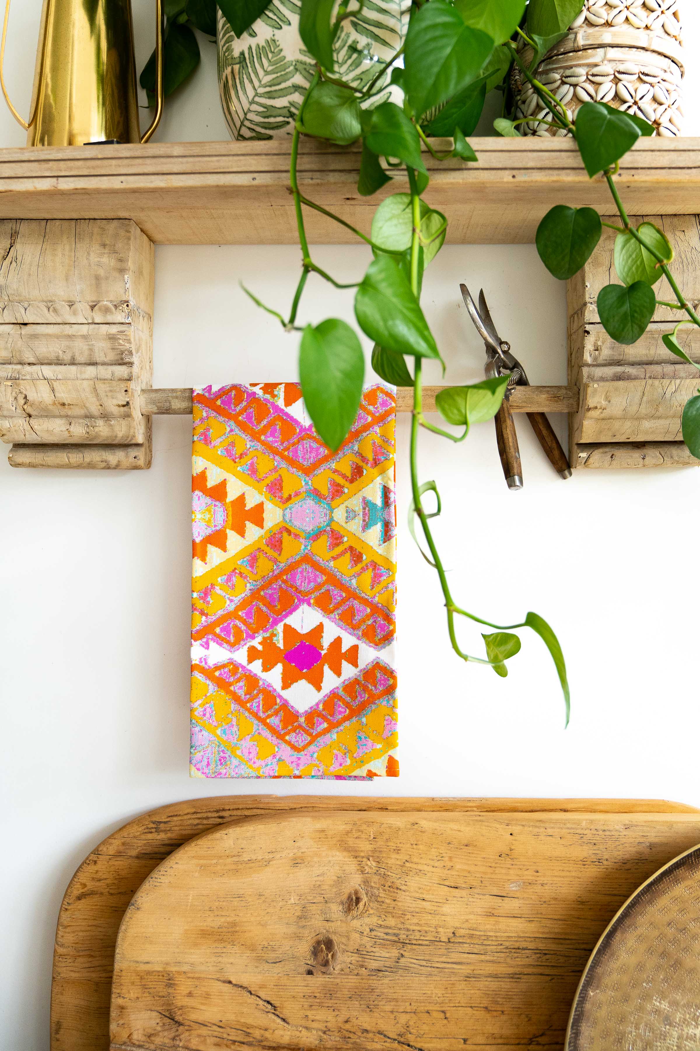 Tea Towel - Kelim Orange