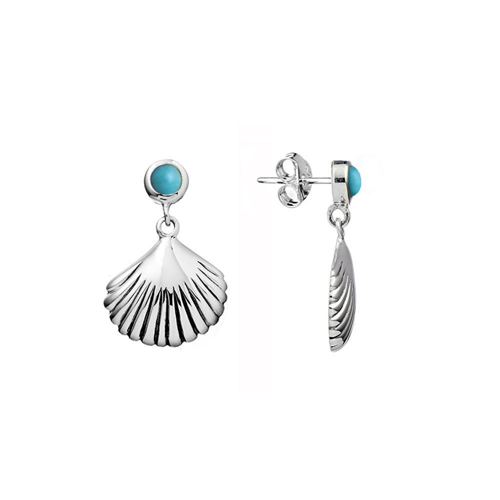 Midsummer Star Seashell Turquoise Studs