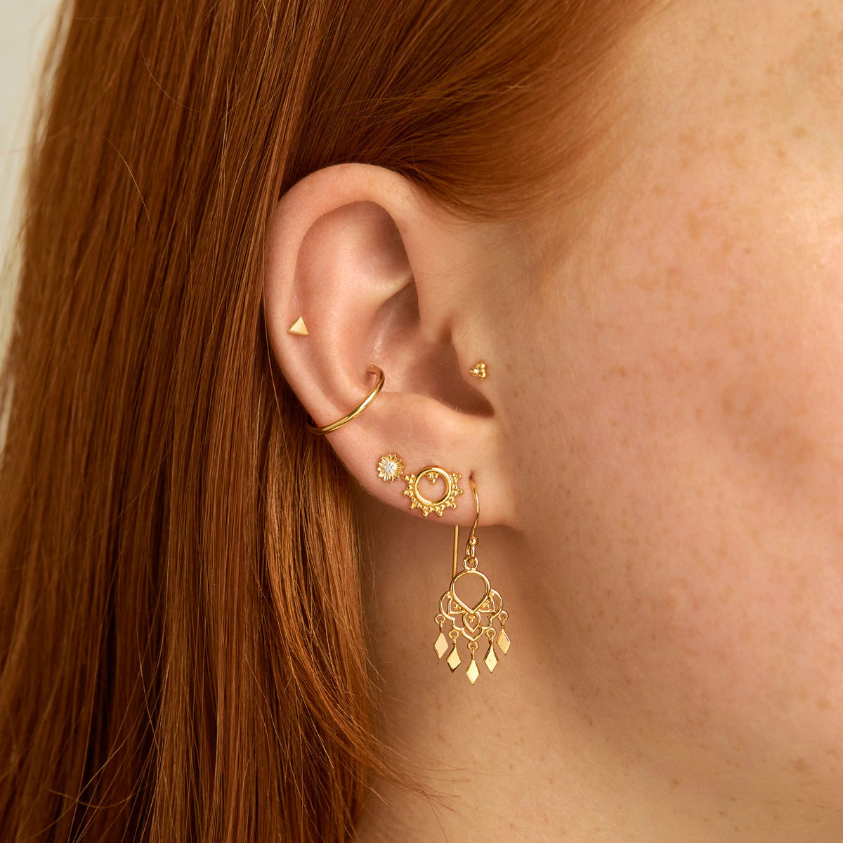 E607G -  Gold Jaipur Earrings