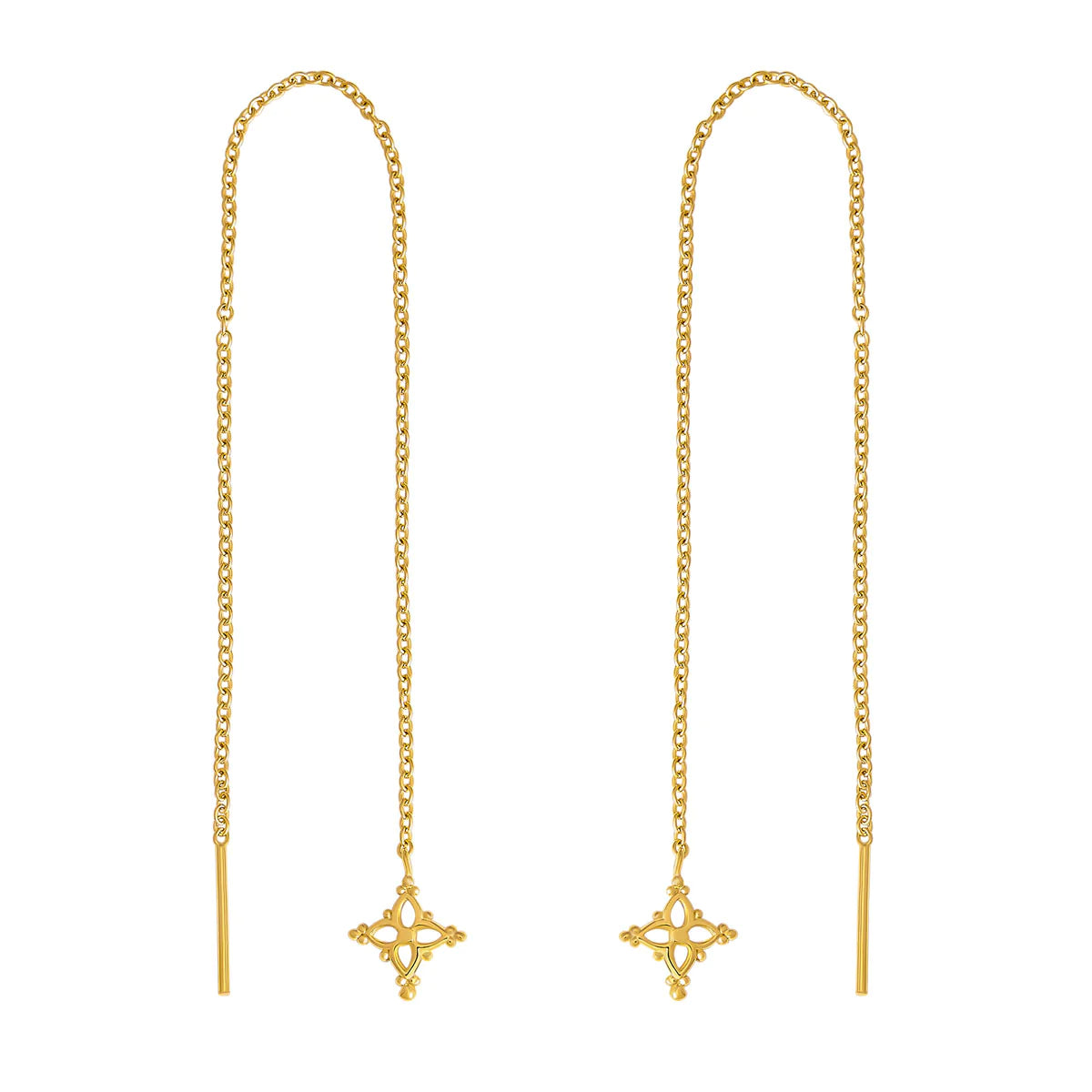 E847G - Dainty Morroccan Star Threaders Gold