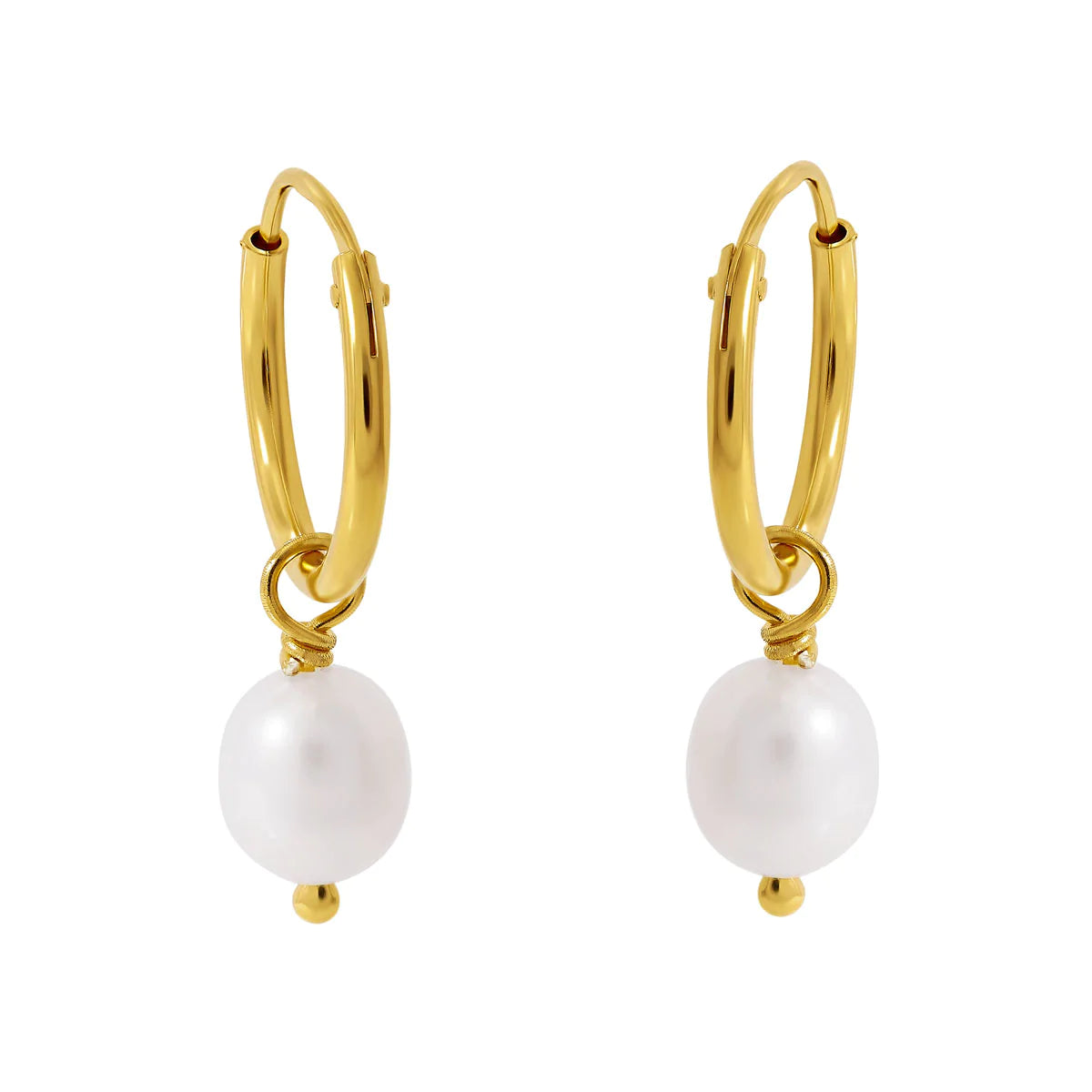 Midsummer Star Delicate Pearl Sleepers Gold