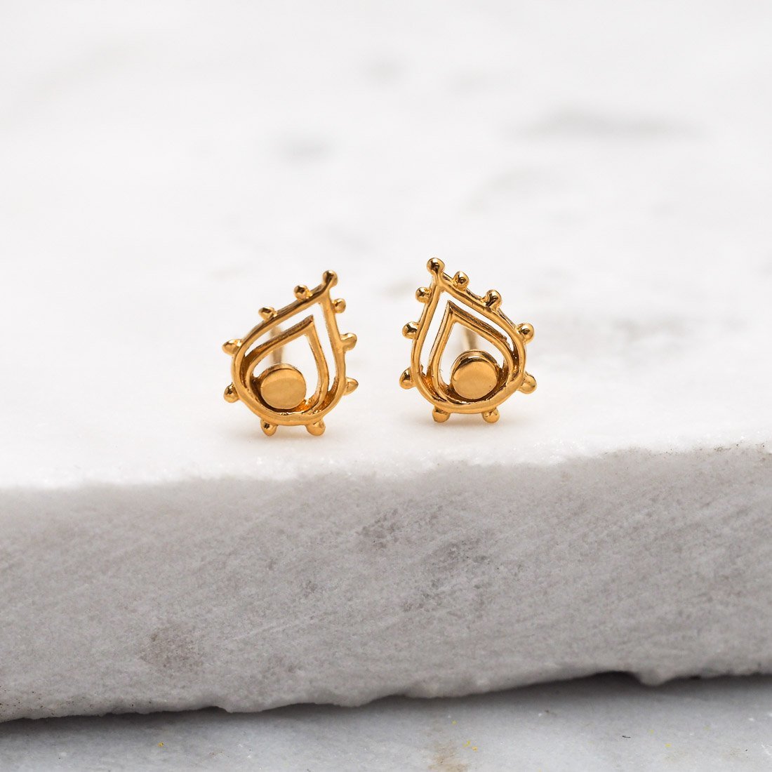 S435G - Gold Sunset Archway Studs