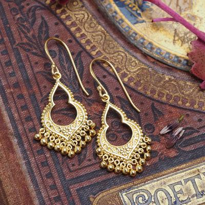 E563G - Gold Mahaweli Charm Earrings