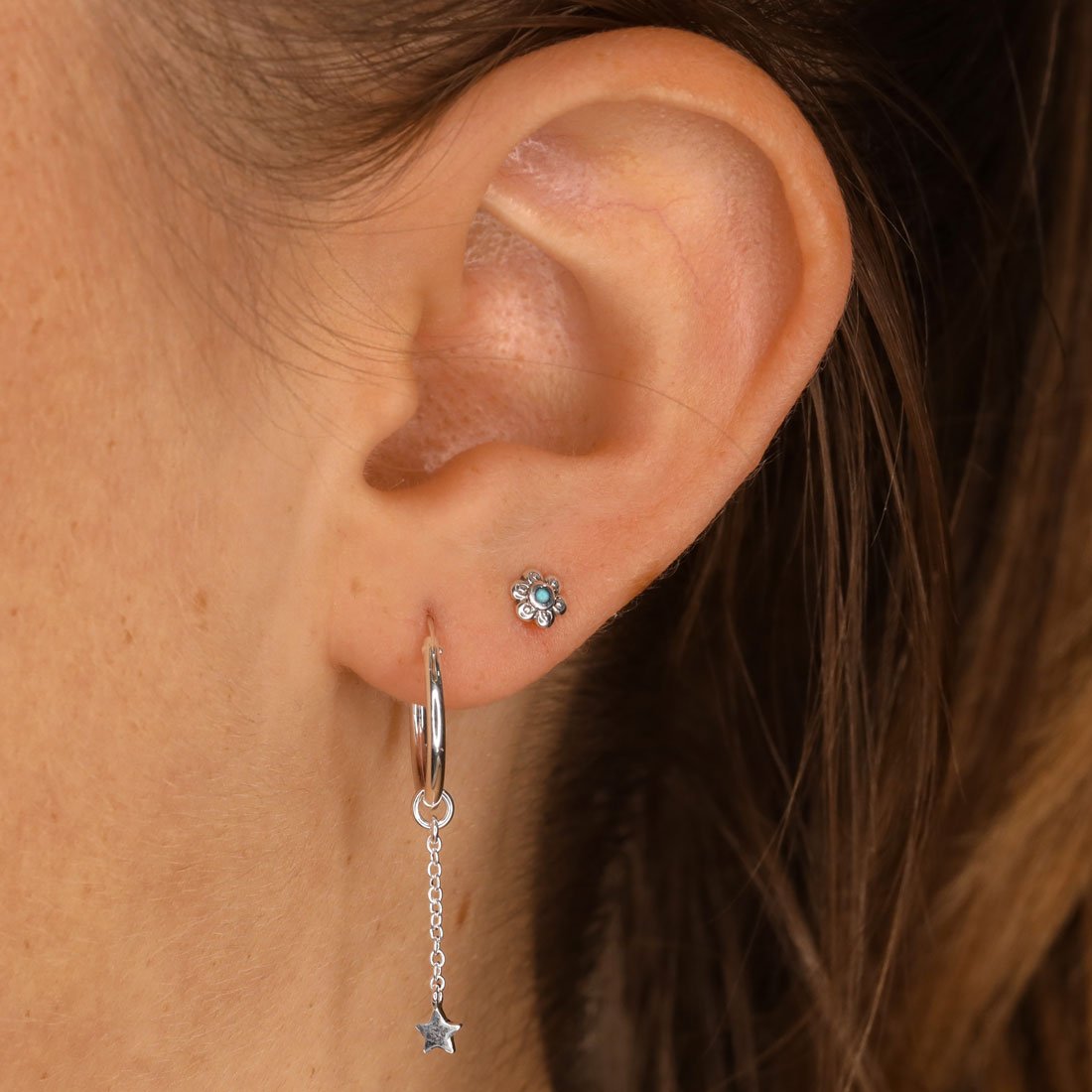 S452TQ - Dainty Blossom Turquoise Studs