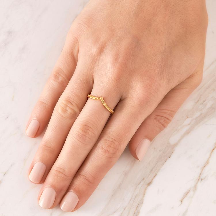 R023G - Gold Bohdi Stacker Ring