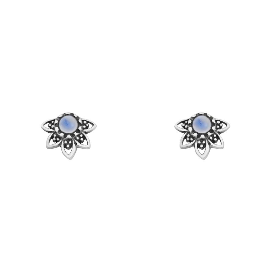 S102RM - Mandala Eclipse Moonstone Studs