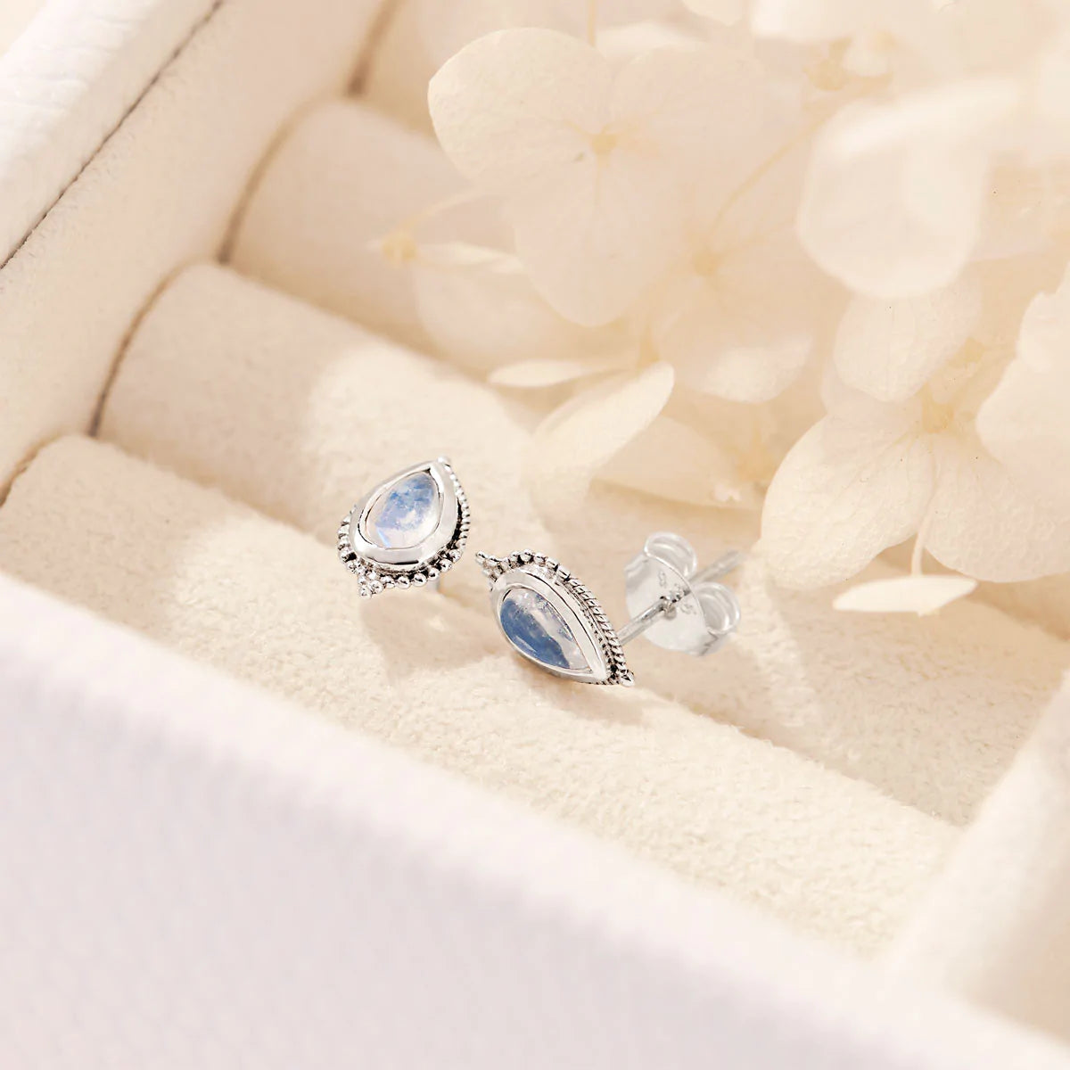 S309RM -Sybil Moonstone Studs