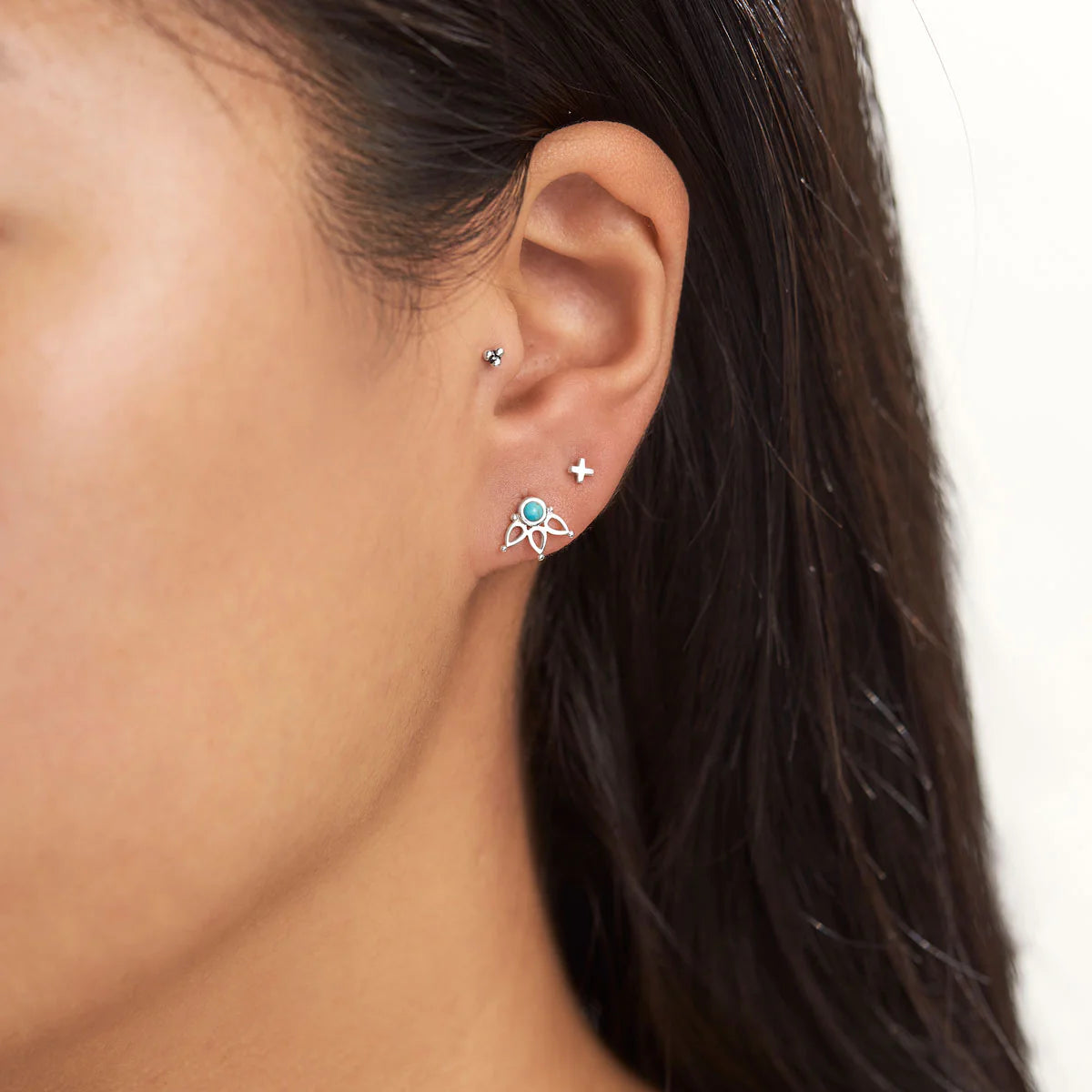 S352TQ - Sacred Blossom Turquoise Studs