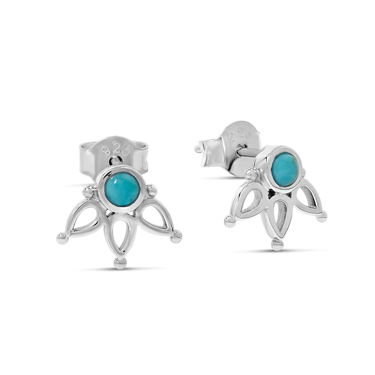 S352TQ - Sacred Blossom Turquoise Studs