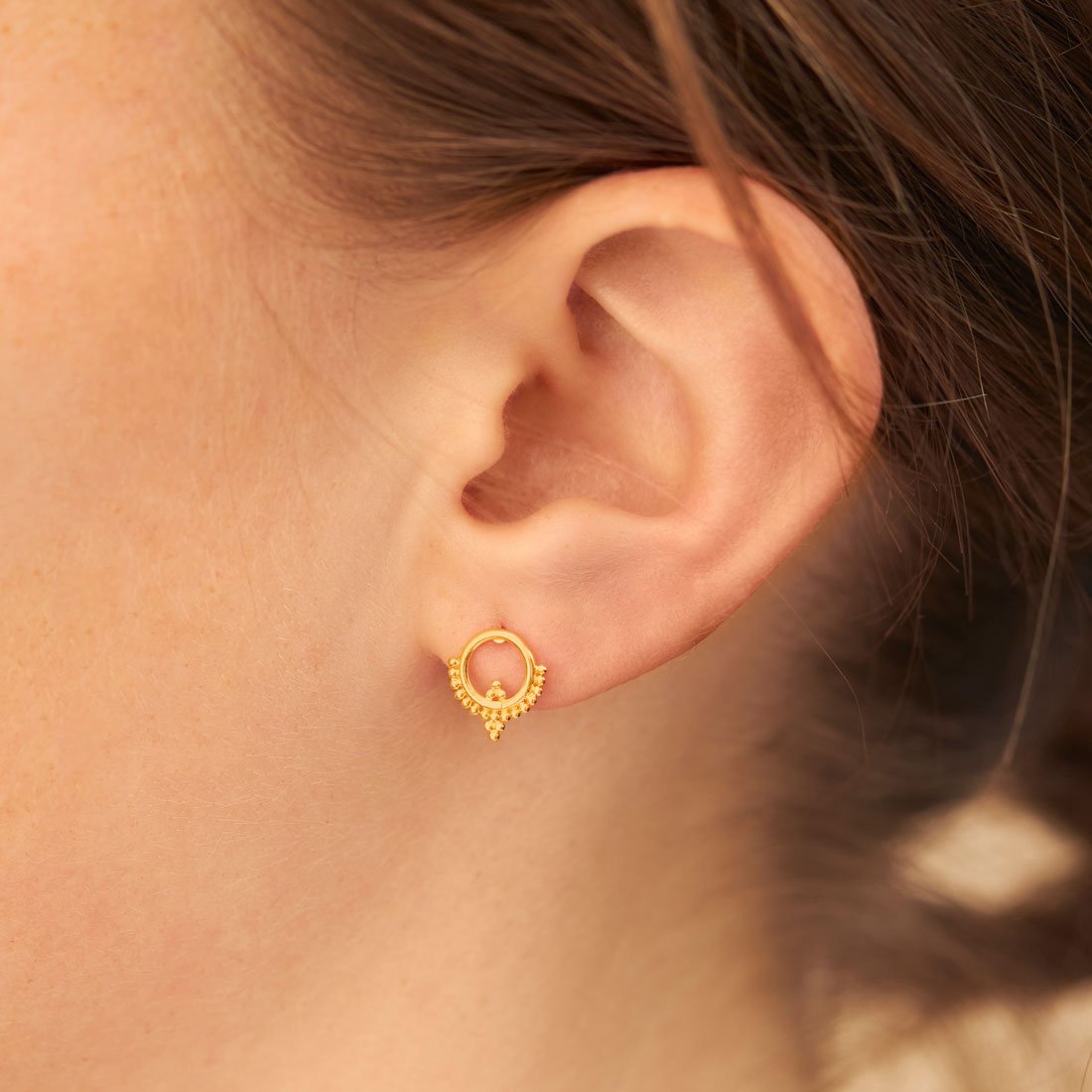 S493G - Gold Pushkar Studs