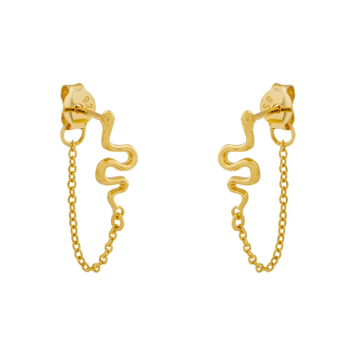 Midsummer Star Tree Snake Chain Studs Gold