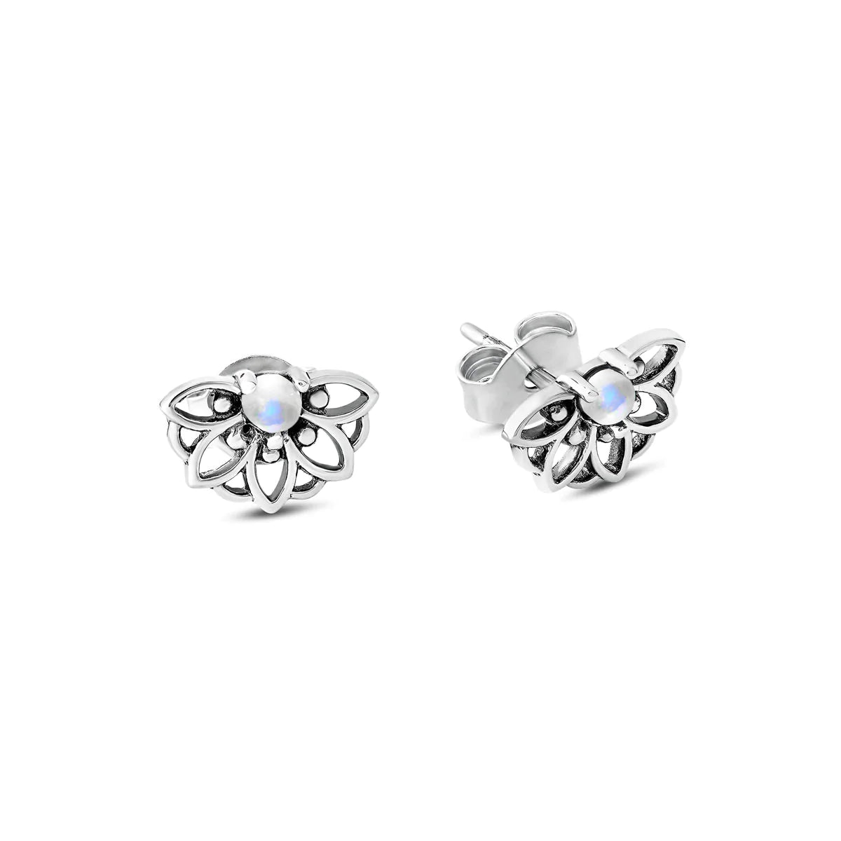 S659RM - Sunflower Mandala Moonstone Studs
