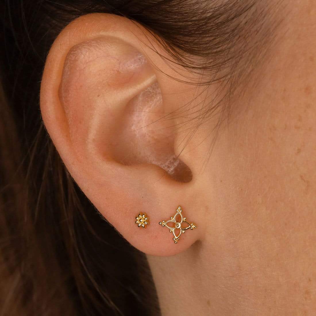 Gold Dainty Moroccan Star Studs - S438G