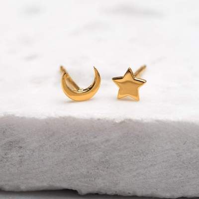 S464G - Gold Galaxy Studs