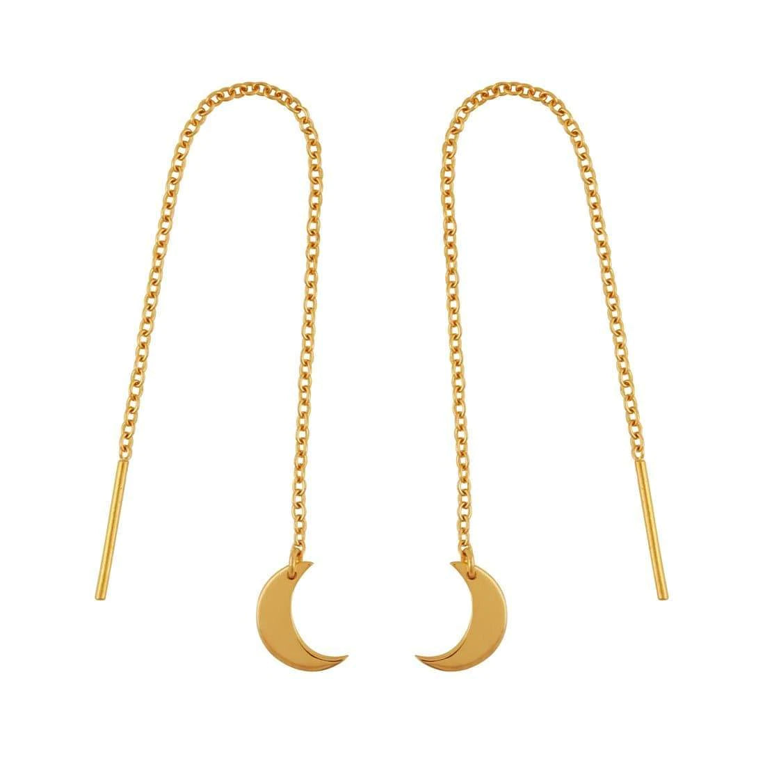 E414G - Gold Moon Crescent Threaders