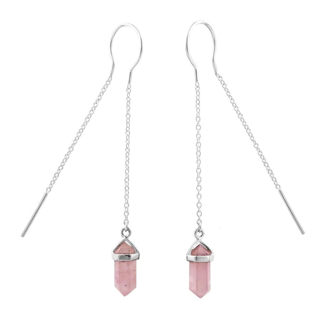 Starlight Rose Quartz Threaders – Bella Boheme
