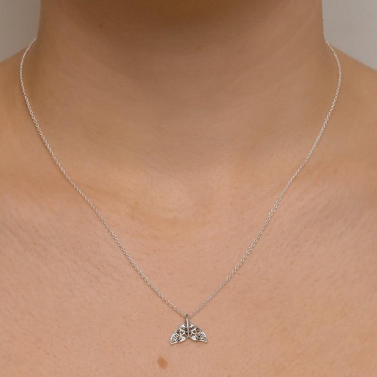 n419 - Dainty Mandala Dolphin Tail Necklace