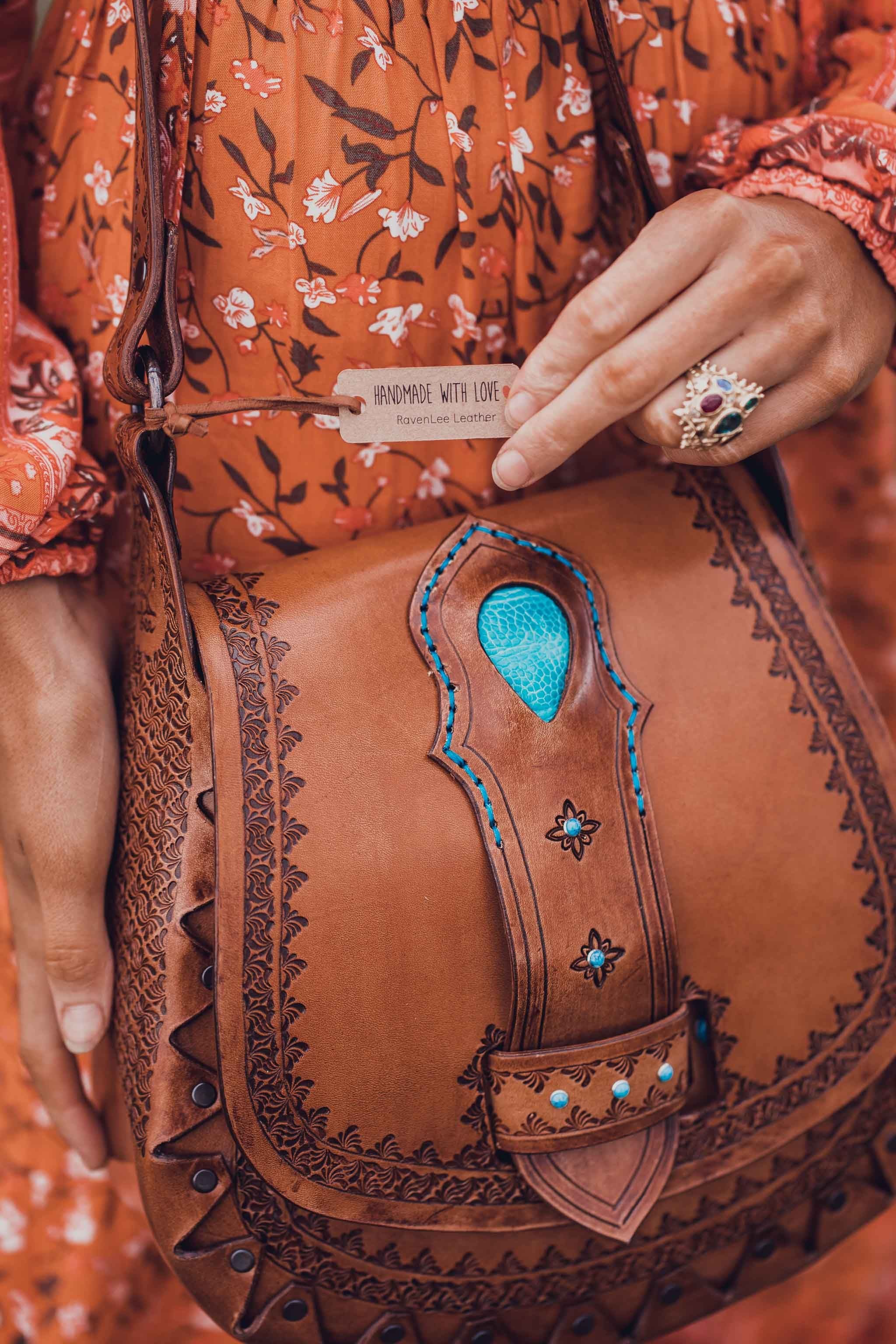 Gypsy Sky Hand Tooled Leather Bag