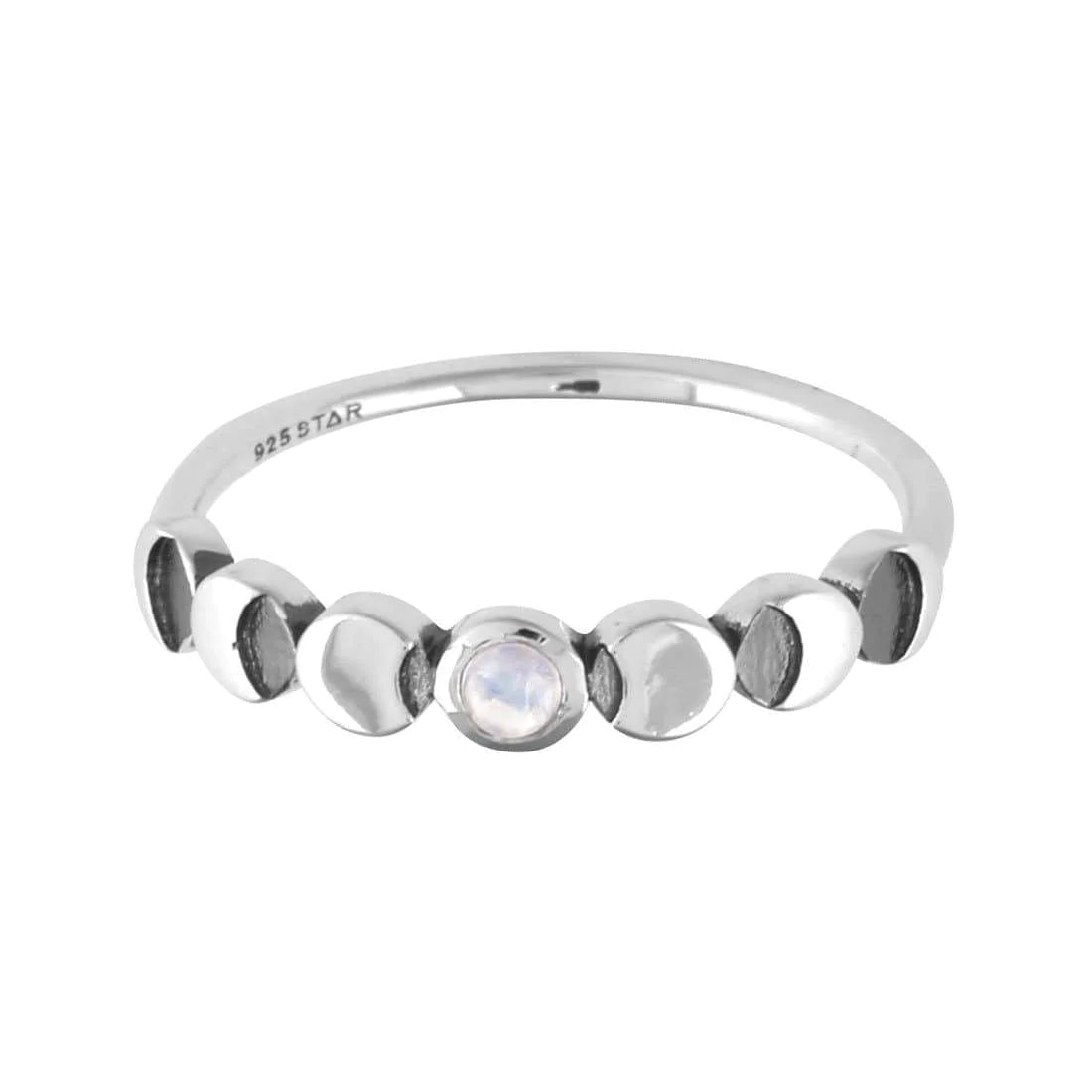 Midsummer Star Lunar Phases Moonstone Ring